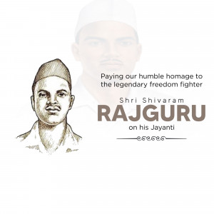 Portrait of Shri Shivaram Rajguru, Indian freedom fighter