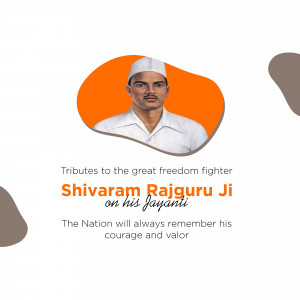 Portrait of Shivaram Rajguru with tribute text