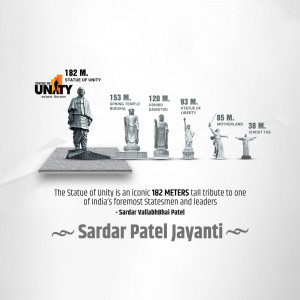 Comparison of Statue of Unity's height with other iconic statues