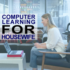 Woman learning on a laptop at home