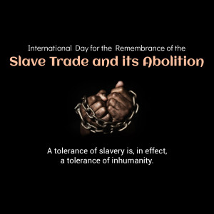 Image commemorating the International Day for the Remembrance of the Slave Trade and its Abolition, featuring hands in chains.