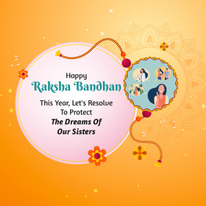 Raksha Bandhan greeting with sisters and Rakhi
