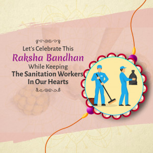Raksha Bandhan greeting with sanitation workers illustration