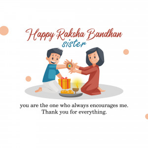 Illustration of a brother tying a Rakhi on his sister's wrist.