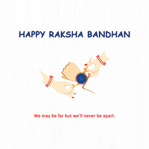 Illustration of hands tying a Rakhi thread, symbolizing the bond between siblings.