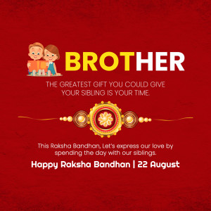 Raksha Bandhan greeting with brother, sister, and Rakhi