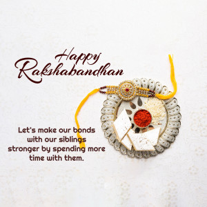 Raksha Bandhan greeting with Rakhi and sweets