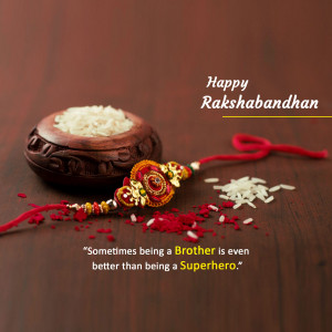 Raksha Bandhan celebration with Rakhi, rice, and sweets