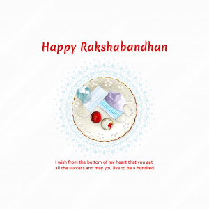 Rakshabandhan greeting with sweets and Rakhi