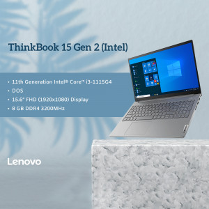 Lenovo ThinkBook 15 Gen 2 Intel laptop with Windows 11 displayed on screen