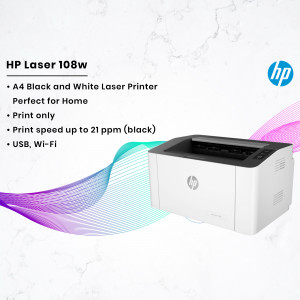 HP Laser 108w Black and White Laser Printer