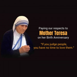 Portrait of Mother Teresa with a quote