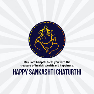 Image of Lord Ganesha with a Sankashti Chaturthi greeting.