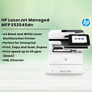 HP LaserJet Managed MFP E52545dn - A4 Black and White Multifunction Printer