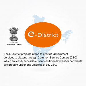 e-District logo with India map and Government of India emblem