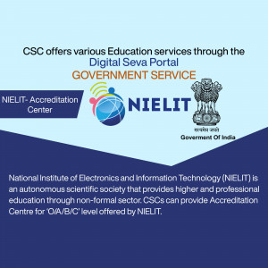 Image showcasing CSC Digital Seva Portal offering NIELIT accreditation services.