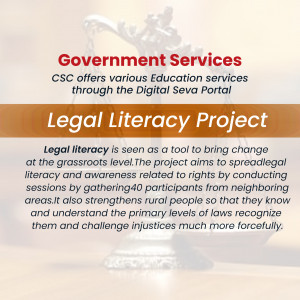 Image promoting CSC's Legal Literacy Project through the Digital Seva Portal