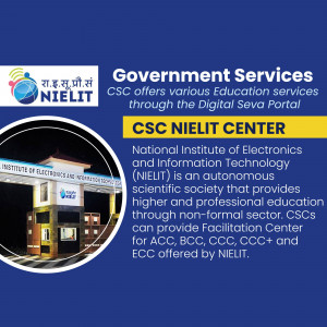 Image of NIELIT CSC Center with information about government services offered through the Digital Seva Portal.