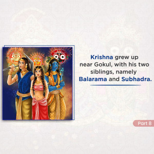 Illustration of Krishna, Balarama, and Subhadra