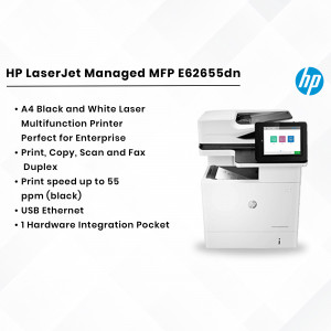 HP LaserJet Managed MFP E62655dn - A4 Black and White Multifunction Printer