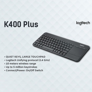 Logitech K400 Plus wireless keyboard with touchpad