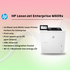 HP LaserJet Enterprise M609x Black and White Laser Printer
