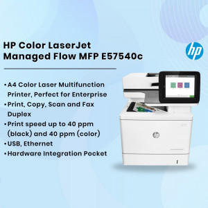 HP Color LaserJet Managed Flow MFP E57540c - A4 Color Laser Multifunction Printer