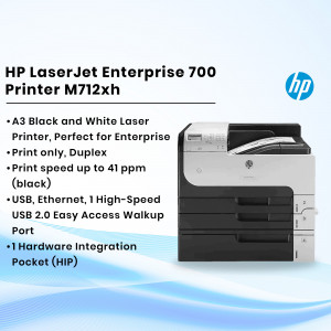 HP LaserJet Enterprise 700 Printer M712xh - A3 Black and White Laser Printer