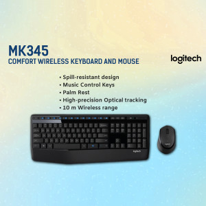 Logitech MK345 Comfort Wireless Keyboard and Mouse set