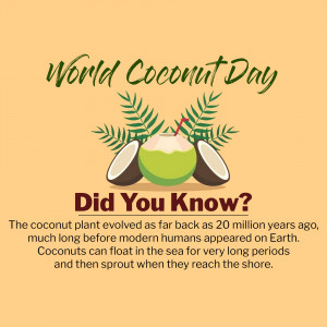 Illustration for World Coconut Day with coconut facts.