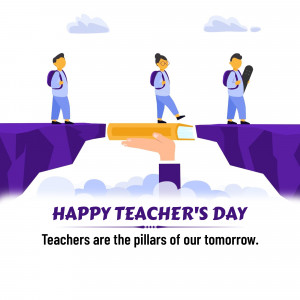 Illustration of a hand holding a pencil bridging a gap for students
