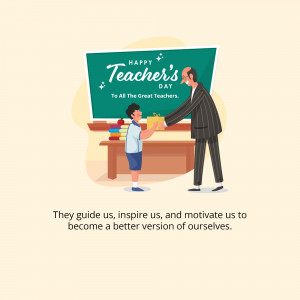 Illustration of a teacher receiving a gift from a student.
