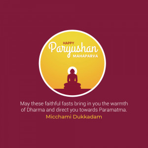 Paryushan Mahaparva greeting with Buddha silhouette