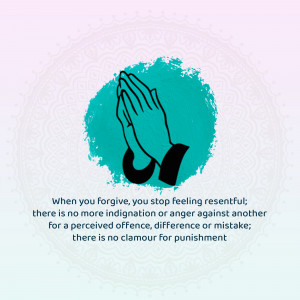 Hands in prayer with a quote about forgiveness
