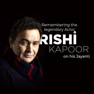 Portrait of Rishi Kapoor with text commemorating his birth anniversary