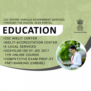 Image promoting education services offered through the Digital Seva Portal by CSC NIELIT.