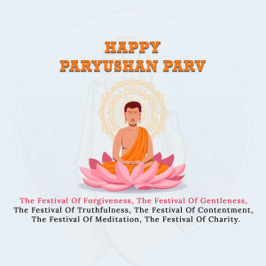 Paryushan Parv greeting with Buddha image