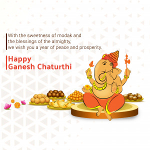Illustration of Lord Ganesha with Modak sweets for Ganesh Chaturthi