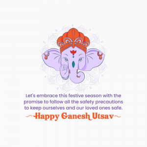 Illustration of Lord Ganesha with a festive greeting