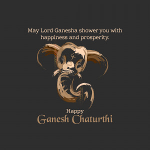Illustration of Lord Ganesha with a festive greeting