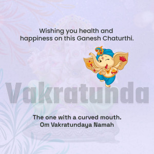 Image of Lord Ganesha with a festive greeting for Ganesh Chaturthi