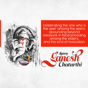 Ganesh Chaturthi greeting with Lord Ganesha image