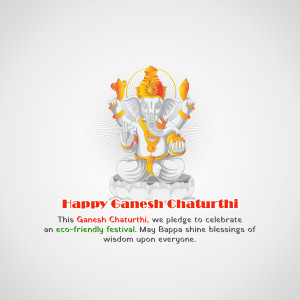 Image of Lord Ganesha with Happy Ganesh Chaturthi greetings
