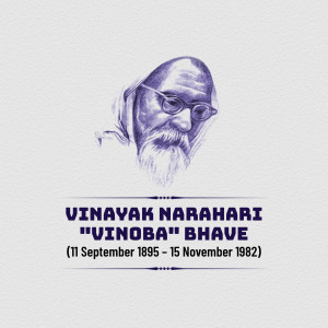 Portrait of Vinoba Bhave, an Indian social reformer