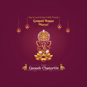 Ganesh Chaturthi greeting with Lord Ganesha image