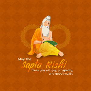 Illustration of Sapta Rishi with a blessing message