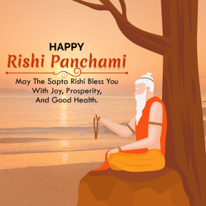 Illustration of a Rishi with a blessing for Rishi Panchami
