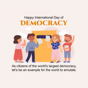 Illustration of diverse people voting on International Day of Democracy