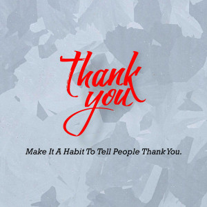 Image with the words 'Thank You' in red script over a grey textured background.