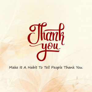 Thank you message with floral background